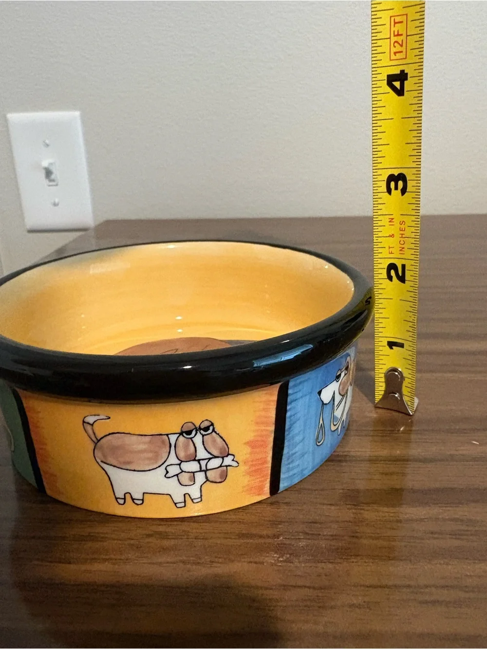 “My Favorite Things” Ursula Dodge Design Signature Stoneware Dog Dish Bowl